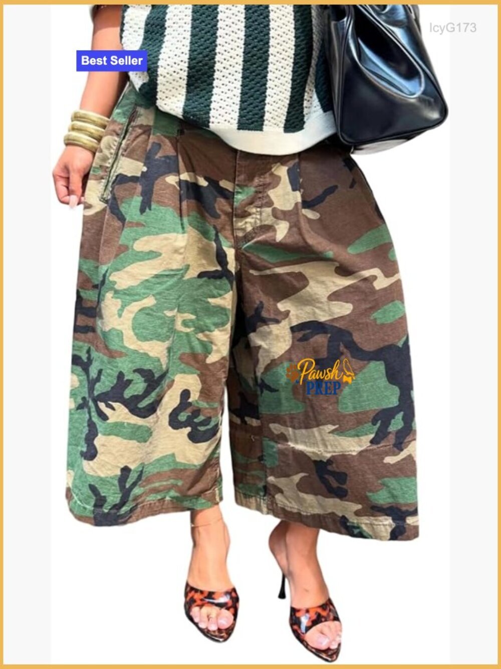 Baggy Camo Cargo Jeans High Waist Wide Leg Streetwear Harem Pants